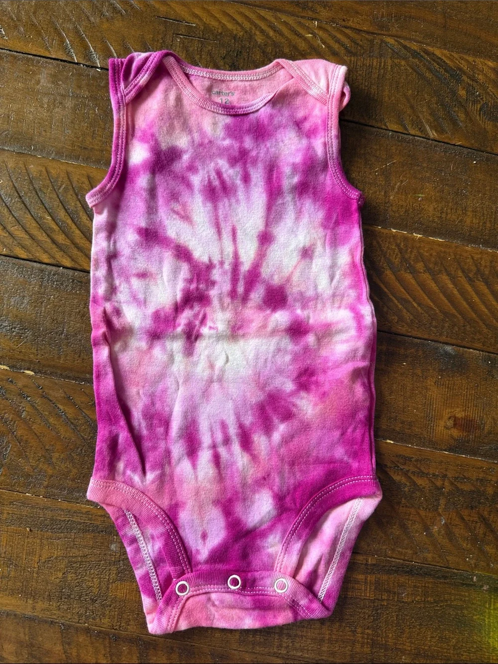BRAND NEW Tie-Dye Pink Sleeveless Baby One-Piece Bodysuit 12 months